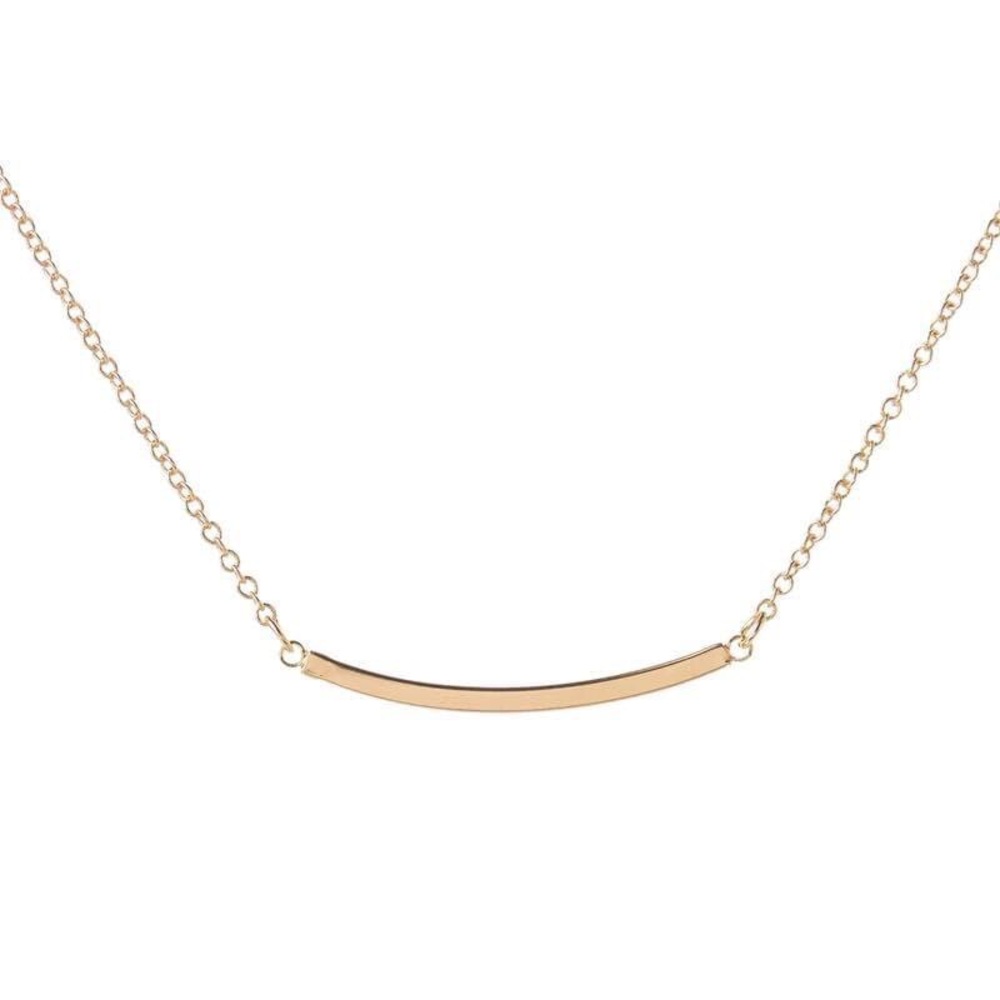 Gold Curved Bar Necklace